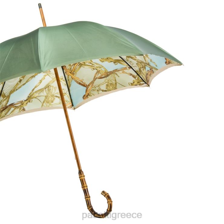 ομπρέλα | PASOTTI 397 58152-3 b - ομπρέλα με λαβή μπαμπού με χαλινάρια διπλό ύφασμα 2N6B8486 γυναίκες